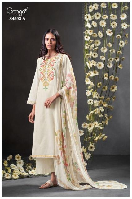 Ganga evara 4593 double ikkat dress material wholesale cost in chennai